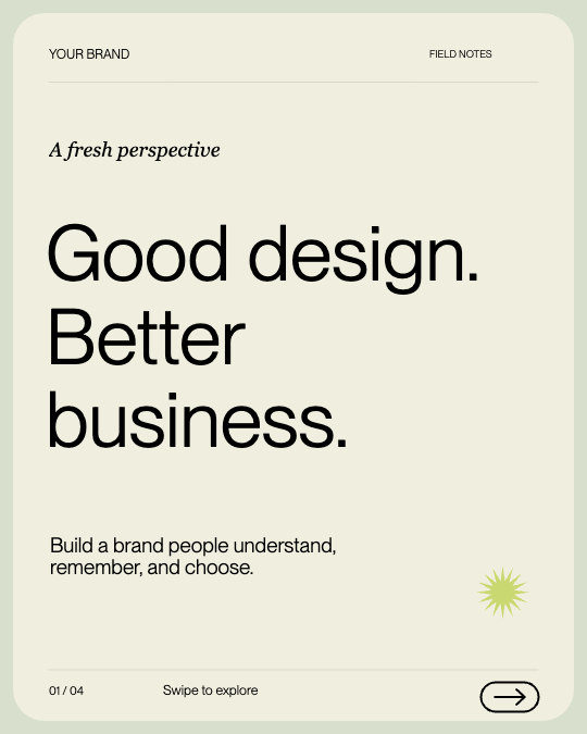 Example carousel cover with a headline and campaign image